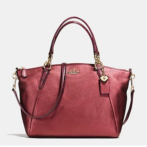 NWT COACH METALLIC LEATHER SMALL KELSEY CROSSBODY BAG F29867 - Picture 1 of 14